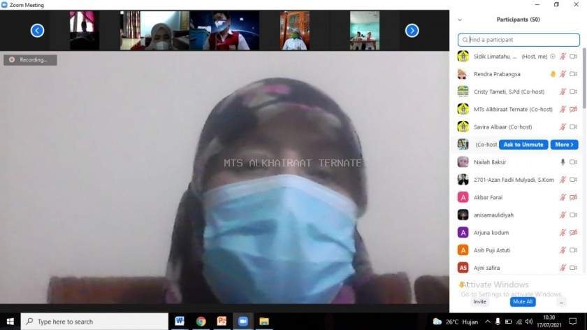 298 Siswa MTs Alkhairaat Kalumpang Ternate Ikut Lomba KSM